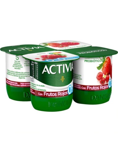 ACTIVIA DESNT. CON FRUT.ROJOS X4