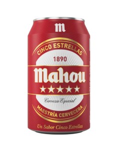 CERVEZA MAHOU 5 ESTRELLAS BOTE 330 ML