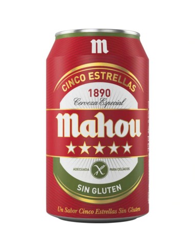 CERVEZA MAHOU 5 ESTRELLAS SIN GLUTEN LAT