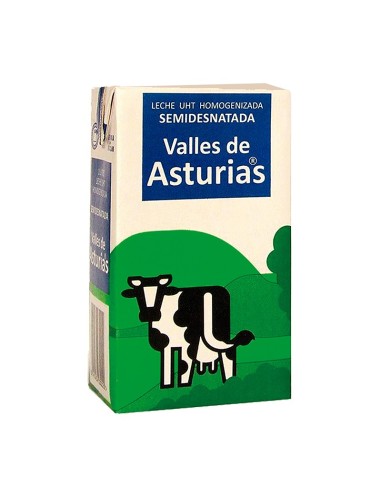 LECHE VALLES DE ASTURIAS SEMIDESNAT. 1LT