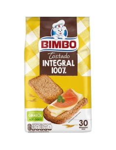 PAN TOSTADO INTEGRAL 100% BIMBO 30 UD